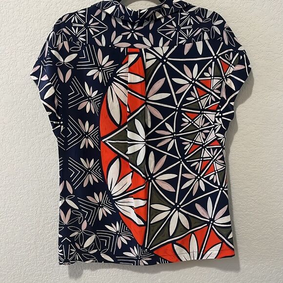 TORY BURCH Floral Pattern 100% Silk Top, Size 2 - Picture 7 of 8